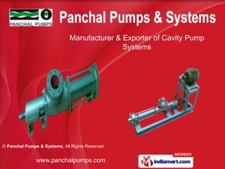 Manufacturer & Exporter of Cavity Pump
                                             Systems




© Panchal Pumps & Systems, All Rights Reserved


               www.panchalpumps.com
 