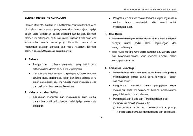 DUKUMEN STANDARD KURIKULUM DAN PENTAKSIRAN RBT TINGKATAN 1