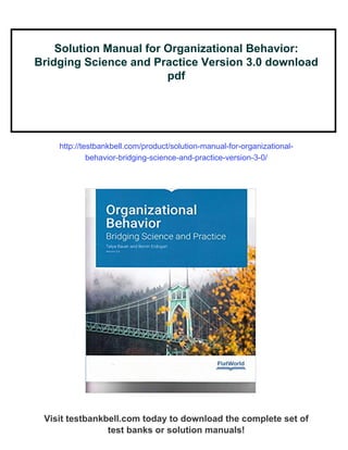 Solution Guide.pdf Examples Solution Manual for Organizational Behavior: Bridging Science and ...