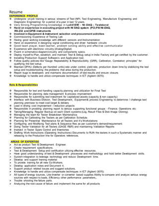Labview & Test stand Development Engineer | DOCX | Computer Software ...