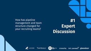 #1
Expert
Discussion
How has pipeline
management and team
structure changed for
your recruiting teams?
 