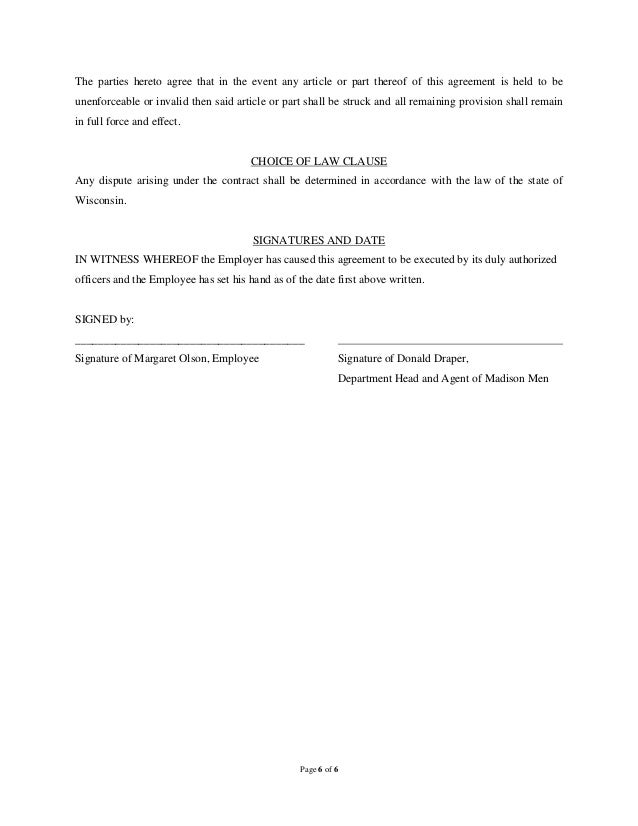 employment clause agreement arbitration employment Sample contract