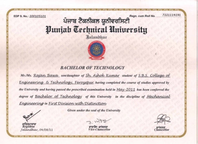 Bachelor's Degree Certificate