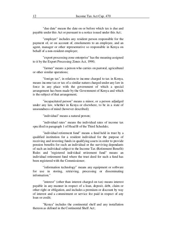 Income Tax Act Kenya