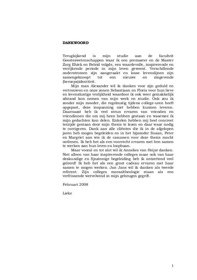 Master thesis dankwoord