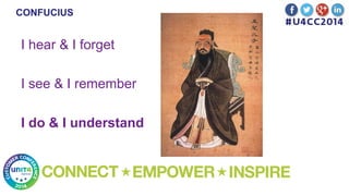 CONFUCIUS
I hear & I forget
I see & I remember
I do & I understand
 