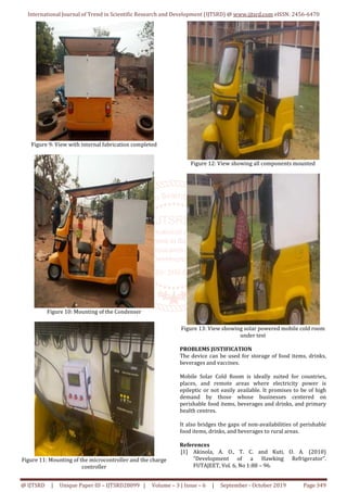 Design and Fabrication of Solar Powered Mobile Cold Room | PDF