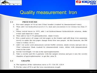 Quality measurement: Iron
 