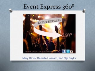 Event Express 360⁰
Mary Davis, Danielle Hassard, and Nija Taylor
 