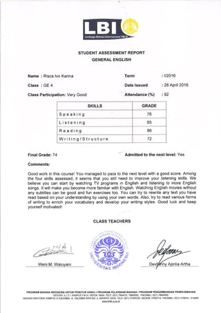 Certificate of Course GE 4