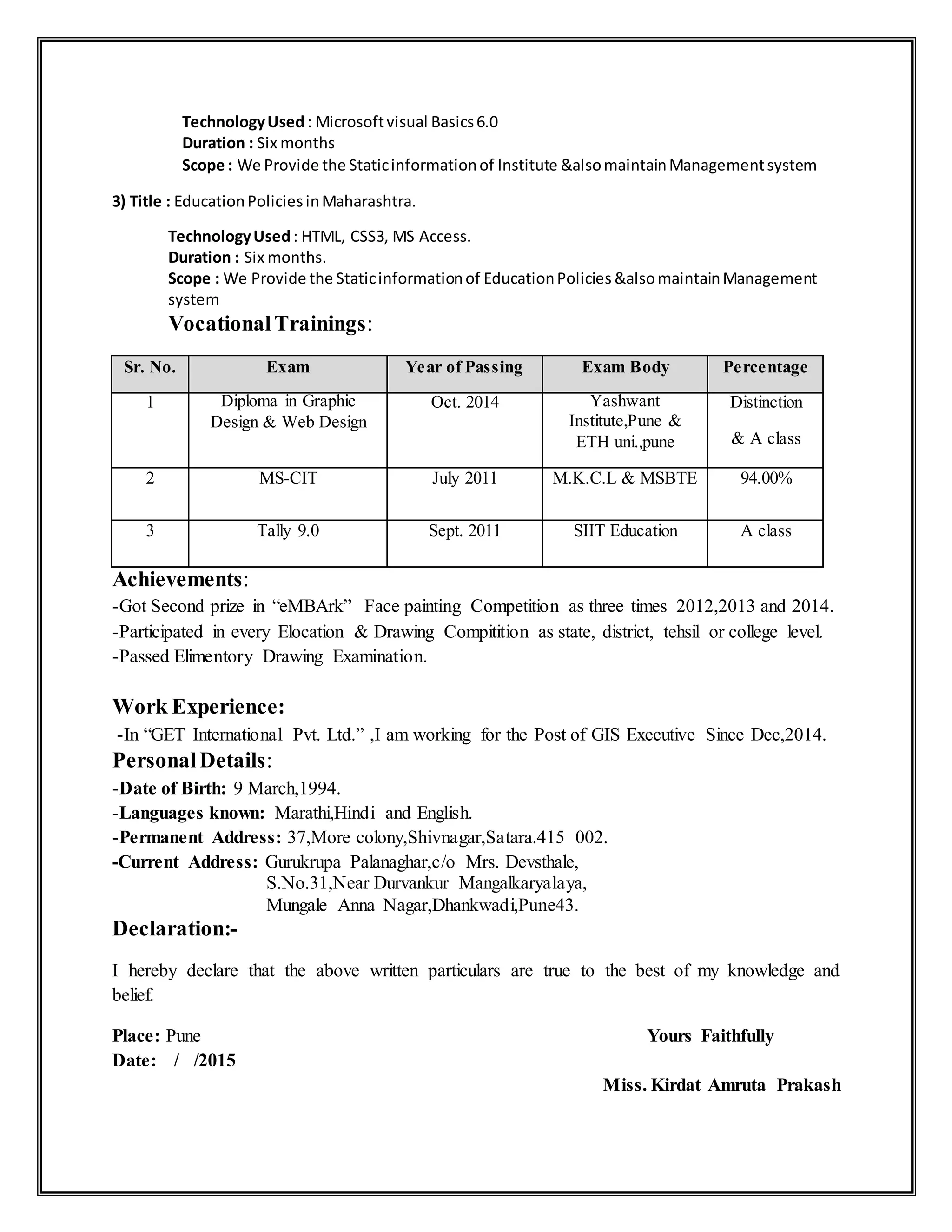 Amrutanewresume PDF amrutanewresume-pdf