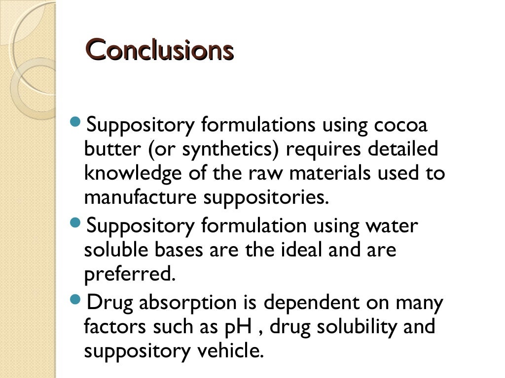 cocoa butter based suppository formulation