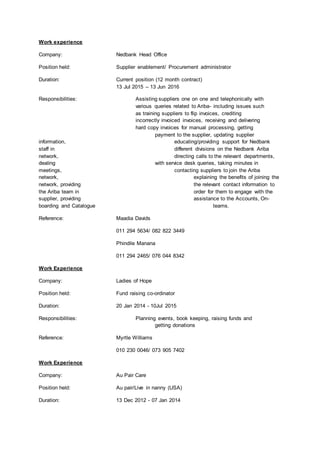 Robin Brown CV | DOCX