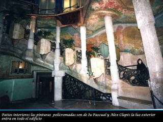 Patios interiores las pinturas  policromadas son de Iu Pascual y Alex Clapés la luz exterior entra en todo el edificio