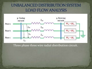 Three phase three wire radial distribution circuit.

 