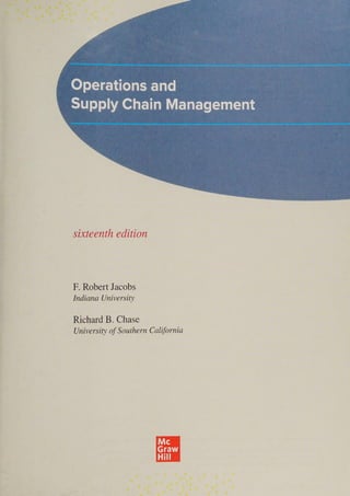Operations and Supply Chain Management 16th Edition PDF | PDF