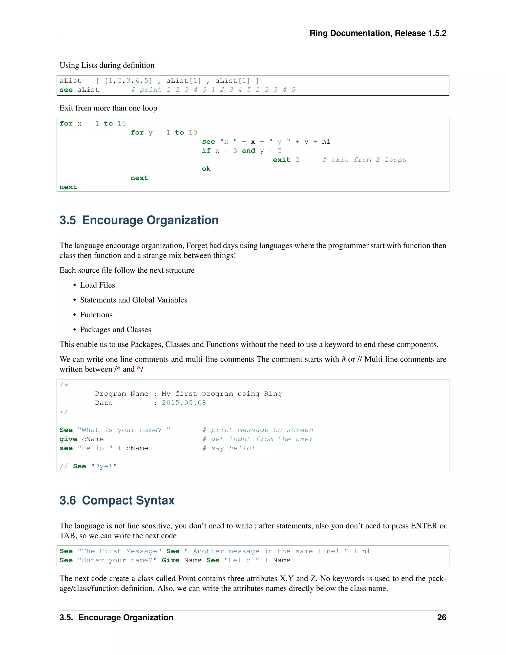 The Ring programming language version 1.5.2 book - Part 6 of 181 | PDF