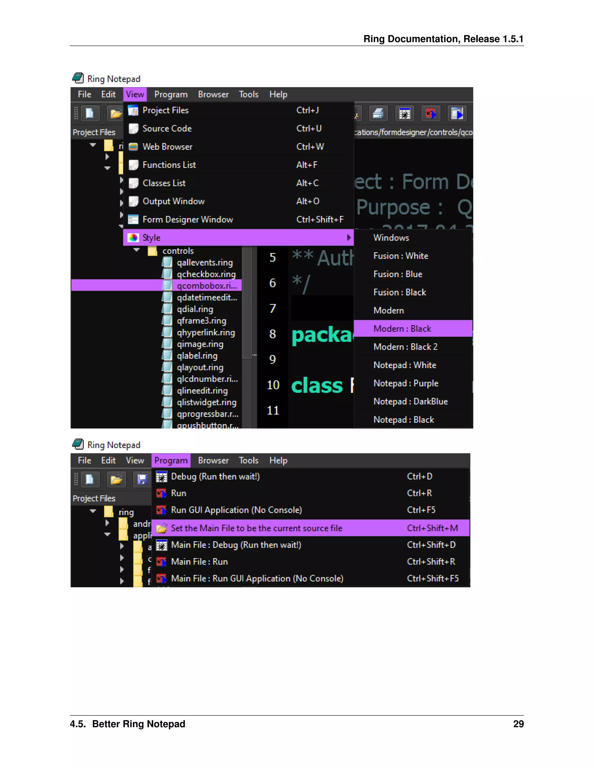Ring Documentation, Release 1.5.1
4.5. Better Ring Notepad 29
 