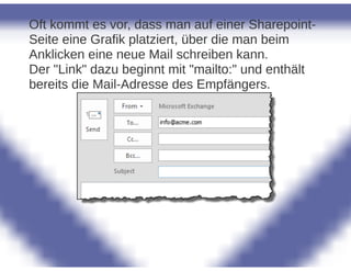 SharePoint Lektion #51: Der Mailto-Befehl