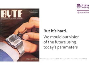 @nozurbina
We need to start anticipating
the future
 