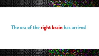 #20thoughts
The era of the right brain has arrived
 