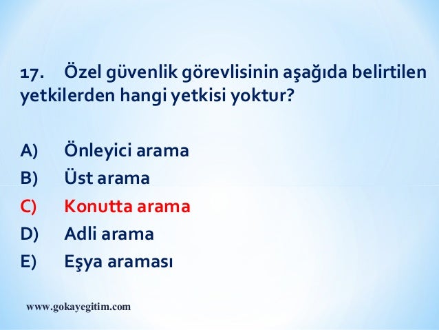 52.dönem özel güvenlik sınav soru ve cevapları