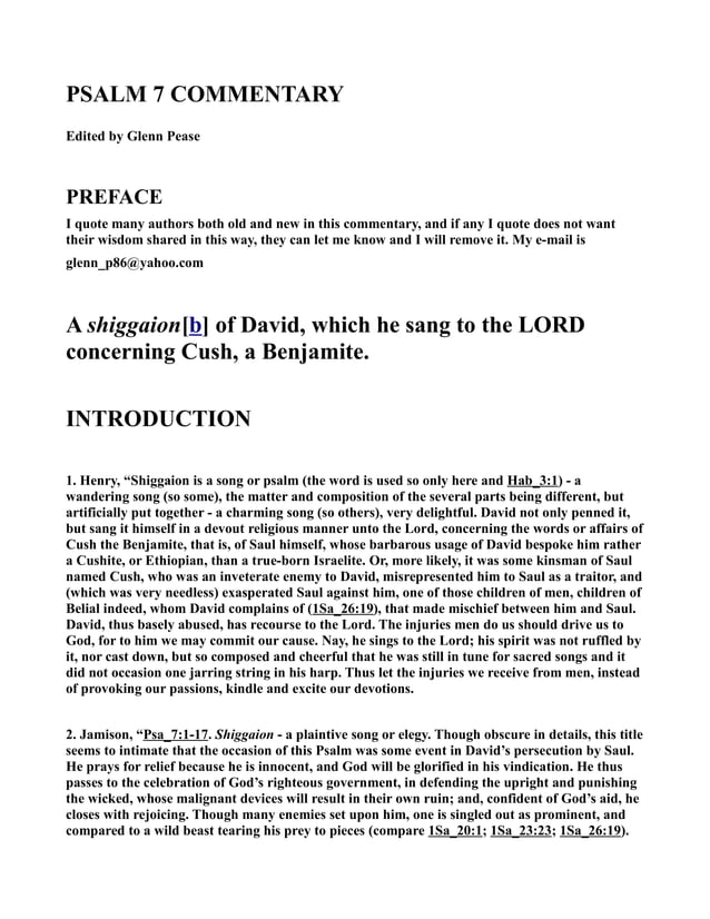 52004456 Psalm 7 commentary PDF 52004456-psalm-7-commentary-pdf