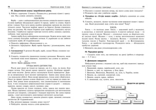 76 Українська мова. 5 клас76 7777Відомості з синтаксису і пунктуації
ІІІ. Закріплення знань і вироблення умінь
1. Робота з картками. Спишіть. Підкресліть у реченнях підмет і прису-
док. Над словом запишіть питання.
ОДА ВЕРБІ
Верба — один з найшанованіших рослинних символів нашого народу.
Селяни вербами обсаджували дороги й городи, греблі та ставки, береги
річок і левади. Їхня густа крона надійно прикриває криниці від пекучого
літнього сонця. Численні вербові зарослі на берегах Дніпра утримують
річку від розливу. На півдні України кущі верболозу стримують наступ
пісковію. З верболозу народні майстри плетуть меблі, кошики, корзини,
хлібниці, інші ужиткові речі.
Здавна верби були найпершими медоносами. Кожна весна дарує нам
теплу усмішку білозубих вербових котиків. Є українцям за що любити
і шанувати вербу (В. Скуратівський).
Поясніть орфограму «Ненаголошені е, и».
Допишіть міркування: Вербу треба берегти і розмножувати, тому
що …
2. Спотиканочка! У реченні Ой вербо, вербо, зелена! Немає головних чле-
нів речення?!
3. Спишіть, підкресліть граматичну основу в реченнях. Визначте, якою
частиною мови вони виражені, надпишіть над словом за зразком.
ім. дієсл.
Зразок: Квіти люблять сонце.
ГРУША МОГО ДИТИНСТВА
Росли дикі груші не тільки на городах, але й у лісах, на полях, біля
старих печищ. Їхні високі крони примітні здалеку. Особливо приваб-
ливі вони весною. Дички рясно спалахували білим первоцвітом. Дере-
во це витримувало часті весняні приморозки. Здавна дика груша росла
і на людському обійсті. Вона щедро врожаїлась, плоди довго зберігалися.
Опалі чи зірвані грушки селяни зберігали у сіні на горищі до самих мо-
розів. Чим довше вони влежувались, тим соковитішими й смачнішими
були. З них готувалися найрізноманітніші страви й десерти — повидло,
варення, джеми, узвари, киселі, наливки, квас.
Лісова красуня не тільки годувала, поїла, давала мед нашим пред-
кам. Міцна деревина служила прекрасним матеріалом для виготовлення
деталей для токарних, слюсарних і ткацьких верстатів. Це єдина порода
дерева, з якої виготовляють довготривалі витончені скульптури.
Дика груша одзивається запахом рідного краю, щемним спогадом
дитинства (В. Скуратівський).
Яке речення виражає головну думку тексту?
Побудуйте звукову модель слова врожаїлось.
Поставте в однині іменник печищ, від якого слова воно походить?
Розкажіть про своє улюблене дерево.
4. Мандрівка на «Острів мовних скарбів». Доберіть синоніми до слова
обійстя.
5. Спишіть, визначте, якими частинами мови виражені підмет і прису-
док. Який розділовий знак стоїть між ними? Чому?
ХМІЛЬ
Хміль — то поліське диво. Хміль — важливий засіб у медицині,
в косметиці, в хімічній промисловості. Славетні київські меди — то
трунок з меду й хмелю. Медуші — спеціальні льохи, де зберігали кня-
жі хмільні напої. Медвин — село, у якому виготовлялися знамениті
медові напої. Назва трунку — медовуха. Волинь — головний поста-
чальник хмелю в Україні. Хмелярський край — то Житомирщина.
Хміль — це прибуток господарства. Розводити хміль — збільшувати
прибутки держави.
Випишіть два ряди спільнокореневих слів.
IV. Підсумки уроку
— Складіть план того, що вивчалось на уроці (робота в мікрогру-
пах — 3–5 чол.)
V. Домашнє завдання
Побудувати речення з поданих слів так, щоб між підметом і присуд-
ком стояло тире.
1. Вишневий, окраса, український, село, сад.
2. Вишня, в, цвіт, то, наречена, у, біла, фата.
3. Вишневе, Вишеньки, Вишняки, це, села, в, Україна, назви.
4. Вишня, це, смачний, соковитий, плід.
5. Вишня, садити, краса, любити.
6. У, вишневий, сад, гуляти, доля, звеселяти.
Додаток до уроку
Члени речення
Другорядні Головні
ПрисудокПідметДодаток Означення Обставина
 