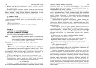 174 Українська мова. 5 клас174 175175Фонетика. Графіка. Орфоепія. Орфографія
4. «Розумне перо». Редагування. Виправте помилки у вживанні апостро-
фа в деяких словах
Настрій у мене був св’ятковий. Гарячий літній день духм’яно пахне
хлібом і квітами. Травянистий килим припав пилом, бо раз по раз з’яв-
ляються машини з зерном. Тьм’яно поблискує вдалині річка. На току
дівчата, завязані по самі брови білими хустками, віють зерно.
IV. Підсумки уроку
Проведіть взаємоперевірку правил вживання апострофа, працюючи
в парах. Побудуйте її у формі діалогу (запитання-відповідь, зустрічне за-
питання-відповідь).
V. Домашнє завдання
Записати п’ять загадок зі словами, що мають апостроф.
Урок № 84
РОЗВИТОК ЗВ’ЯЗНОГО МОВЛЕННЯ.
ТВІР-ОПИС ТВАРИНИ ЗА ВЛАСНИМ
СПОСТЕРЕЖЕННЯМ У ХУДОЖНЬОМУ СТИЛІ
Мета: вчити п’ятикласників описувати тварин у художньому сти-
лі; розвивати уміння і навички зв’язно викладати думки на
письмі, вживати художні засоби в описах; розвивати образ-
не мислення; виховувати любов до тварин.
Обладнання: малюнки із зображенням різних тварин, тексти.
ХІД УРОКУ
І. Оголошення теми і мети уроку. Мотивація діяльності учнів
— Уміння красиво описати свого улюбленця (собачку, котика, папугу
чи хом’ячка) завжди допомагатиме вам. У будь-якій розмові про приро-
ду ви викличете захват друзів чи просто слухачів своїм улюбленцем. Це
також свідчитиме про ваше багате образне мислення й мовлення.
ІІ. Робота над зразками текстів, тематичним словничком
1. Прочитайте текст. Визначте тему, основну думку і стиль мовлення.
Назвіть елементи опису в ньому. Кого описує автор? Які ознаки,
властивості, характерні особливості тварини підкреслено?
МУЖНІЙ БАРРІ
Сенбернари — одна із найбільших порід собак. Висота їх досягає
80—95 сантиметрів. Особливими ознаками сенбернарів є масивна голова,
коротенька морда, вуха, що звисають донизу. Шерсть — біла з рудими
плямами. Груди, лапи, кінчик хвоста — завжди білосніжні. Окремі сен-
бернари важать сто і більше кілограмів.
Ці сильні, витривалі тварини століттями використовувались для по-
шуків і врятування людей у горах. Завдяки чудовому нюху сенбернари
легко знаходили під снігом замерзаючу людину. Потім лапами відкопу-
вали її, зігрівали своїм тілом. На шиї у собак-шукачів були заздалегідь
прив’язані пакет з продуктами, фляжка з водою. Після цього сенбернар
біг у найближче селище і приводив людей.
Тисячі потерпілих врятували ці благородні й мужні тварини. Ре-
кордсменом серед них був пес з кличкою Баррі. Його знали і любили
жителі Італії, Франції, Швейцарії. Адже ж Баррі врятував сорок чоло-
вік. Сорок перший, злякавшись страшного звіра, сплутав його з вовком
і вдарив ножем.
Слава Баррі не згасла і після його загибелі. Про нього писали в газе-
тах, книгах. А через 85 років у Парижі було відкрито пам’ятник сенбер-
нару. На постаменті — великий собака. На його спині сидить маленька
дівчинка і міцно тримається за шию. В центрі пам’ятника напис: «Він
врятував сорок чоловік і був убитий сорок першим» (За І. Заянчков-
ським).
Чи хотіли б ви мати такого чотириногого друга, як Баррі?
Які тварини вам подобаються і чому?
На які мікротеми поділяється тема тексту? Дайте заголовки їм.
Випишіть мовні засоби зв’язку речень й абзаців у тексті.
Перекажіть текст, зберігаючи всі особливості опису тварини.
2. Прочитайте словничок. Погрупуйте слова так, щоб вони стосувалися
опису конкретної тварини.
Зразок: Кінь — гнідий, стрункий, гривастий, швидкий, вірний, сірий
в яблуках, чистокровний, карий, білий, золотогривий, тонконогий, ро-
бочий, скаковий, з лебединою шиєю, баский.
Вороний, каштановий, брунатний, чорний, однотонний, плямистий,
волоокий, грайливий, мордатий, витягнутий, довгий, сміливий, актив-
ний, енергійний, чорнолапий, довговухий, коротколапий, тихий, кумед-
ний, потішний, благородний, сумирний, лагідний, прудкий, швидко-
ногий, високий, низький, тонкошерстий, тонкорунний, густошерстий,
сильний, дужий, товстолапий, тонконогий, зухвалий, нахабний, гар-
ний, ласий, лютий, безжальний, хитрий, ласкавий, меткий, цікавий, по-
вільний, вайлуватий, охайний, турботливий, привабливий, породистий,
міцний, чистокровний, сухопарий, бешкетливий, безхвостий, зубастий,
смішний, безстрашний, довгохвостий, пухнастий, сірий, домашній, свій-
ський, дикий.
 