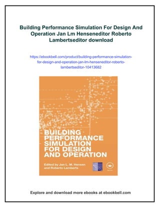 Building Performance Simulation For Design And Operation Jan Lm ...