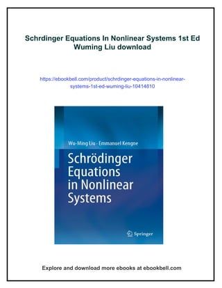 Schrdinger Equations In Nonlinear Systems 1st Ed Wuming Liu | PDF