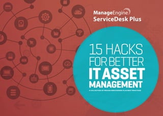 A COLLECTION OF PROVEN SERVICEDESK PLUS BEST PRACTICES
15HACKS
FORBETTER
ITASSET
MANAGEMENT
 