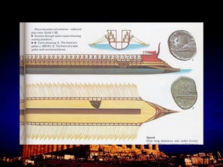 When Xerxes again demanded Leonidas surrender his arms, Leonidas replied simply, “Μολών  l αβέ.”  “Come get them.” Xerxes ordered his men into the pass thinking they’d make short work of the Spartans since there were 100,000 Persians and 7,000 Greeks. The lightly armed and armored Persian troops were no match for Greek hoplites in a phalanx, though, and because of the narrow pass, the superior Persian were useless. They fought in the “shade.” Wave after wave of thousands of Persians was sent against the Spartans (some of the whipped into it) only to fail and/or die. 