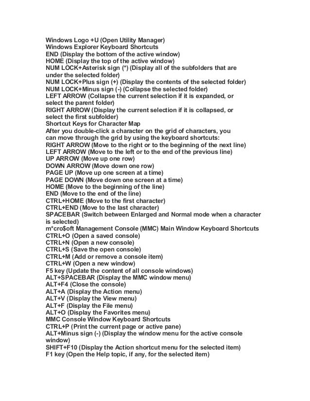 Windows 10 keyboard shortcuts image