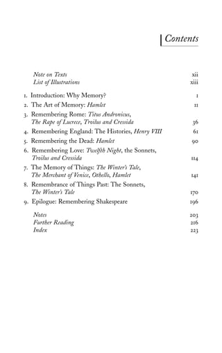 Hamlet Memory Shakespeare And Memory Hester Leesjeffries | PDF