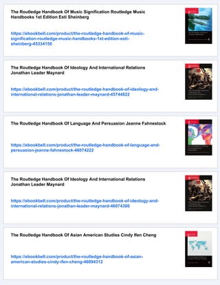 The Rotledge The Routledge Handbook Of Transportation Duan Teodorovi | PDF