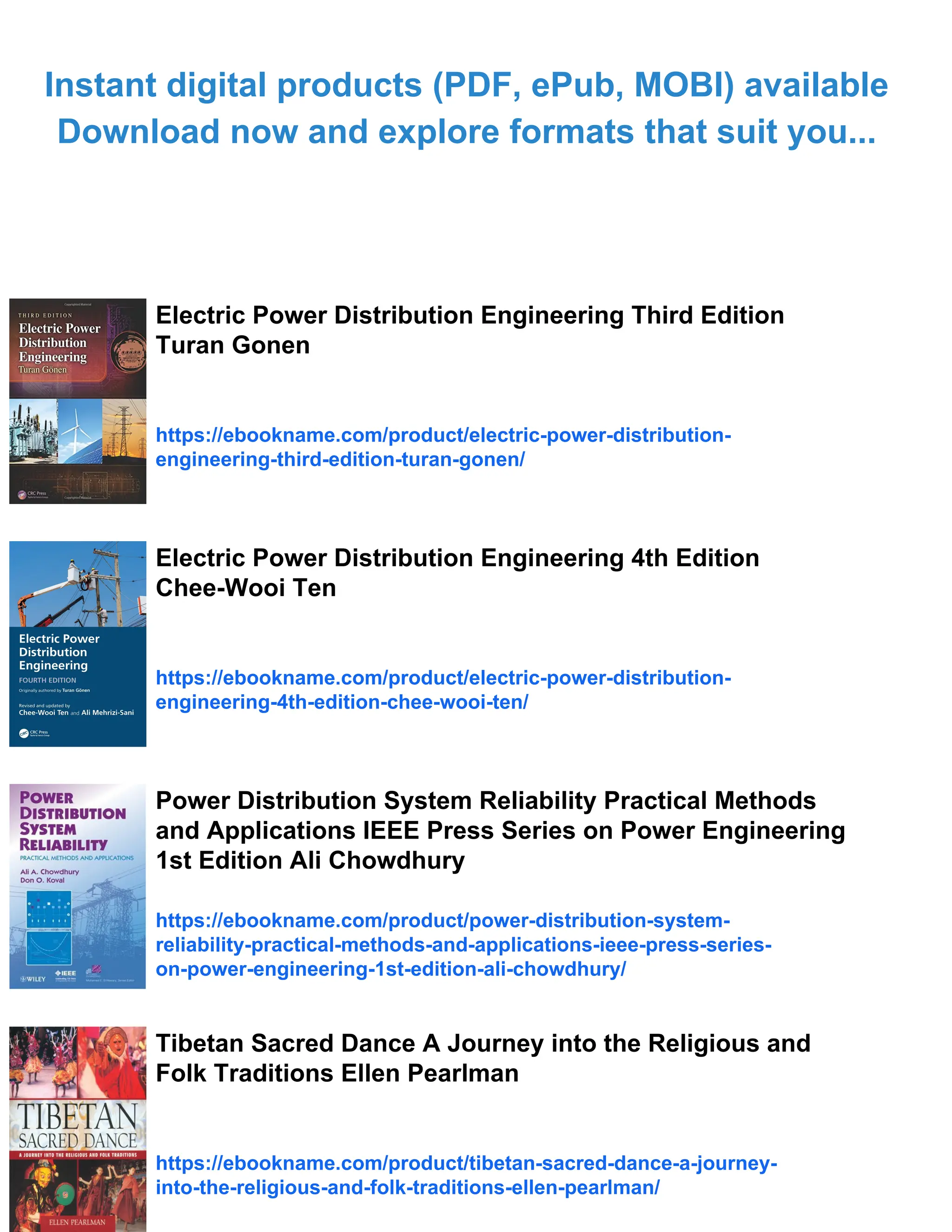 Electric Power Distribution Reliability 1st Edition Richard E
