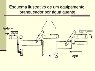 Esquema ilustrativo de um equipamento
branqueador por água quente
 