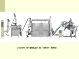 Extrusora para produção de snacks de cereais
 