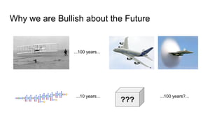 Why we are Bullish about the Future
...100 years...
...10 years...
???
...100 years?...
 