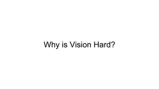 Why is Vision Hard?
 