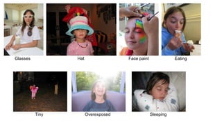 Glasses Hat Face paint
Tiny Overexposed Sleeping
Eating
 