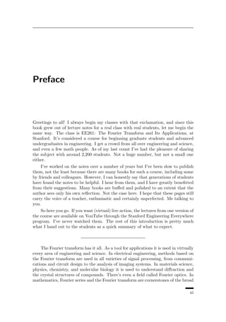 Lectures On The Fourier Transform And Its Applications Brad Osgood | PDF