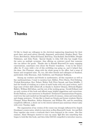Lectures On The Fourier Transform And Its Applications Brad Osgood | PDF