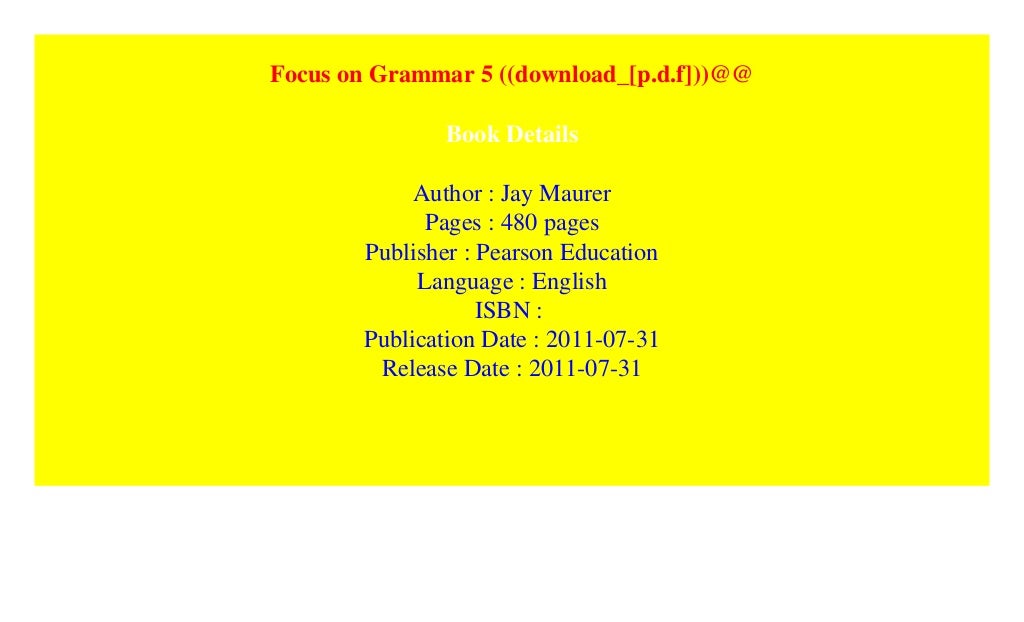 Focus on Grammar 5 ((download_[p.d.f]))