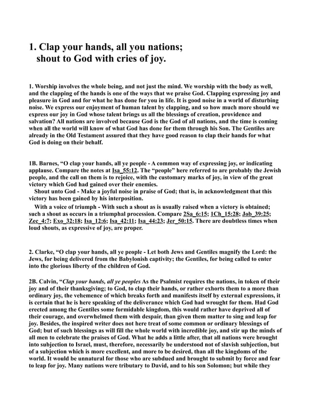 52268315 Psalm 47 commentary PDF 52268315 Psalm 47 commentary PDF