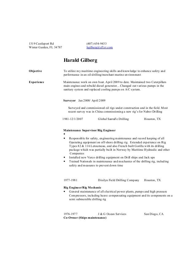 harald gilberg resume this one is up to date