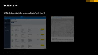 13PUBLIC© 2017 SAP SE or an SAP affiliate company. All rights reserved. ǀ
Builder site
URL: https://builder.yaas.io/login/login.html
 