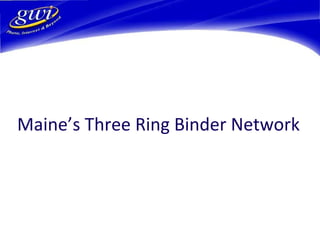 Maine’s Three Ring Binder Network
 