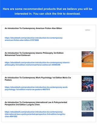 An Introduction To Contemporary Remote Sensing 1st Qihao Weng | PDF